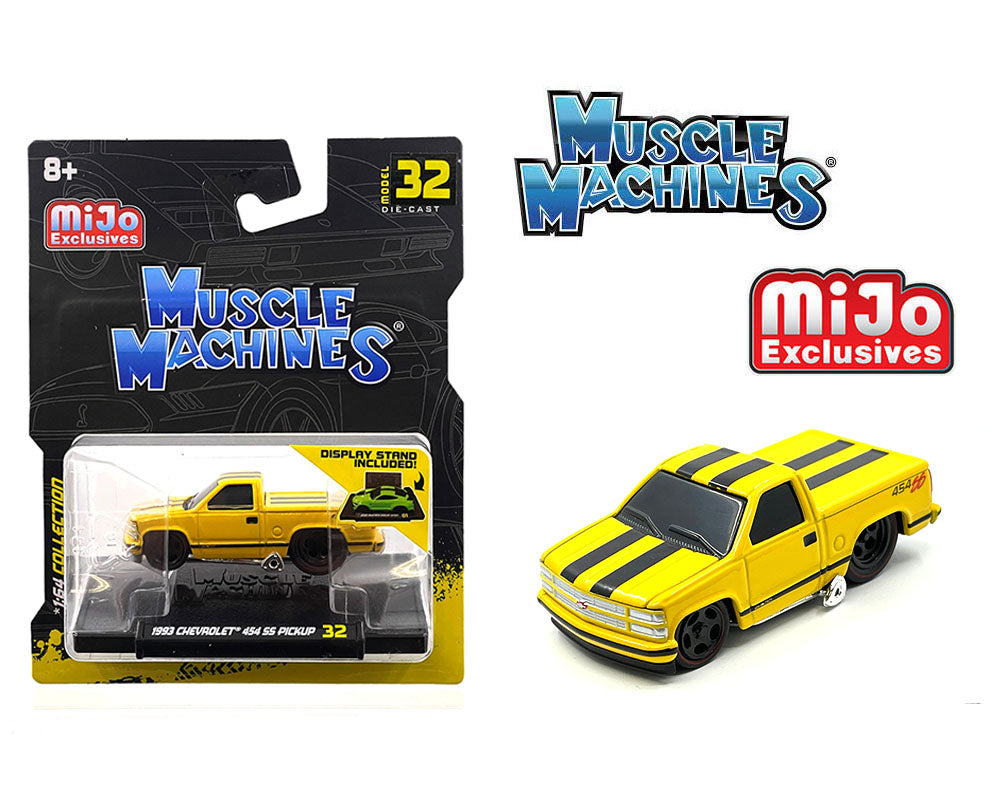 Diecast 164 | Muscle Machines 93 Chevy 454 SS Pickup Yellow