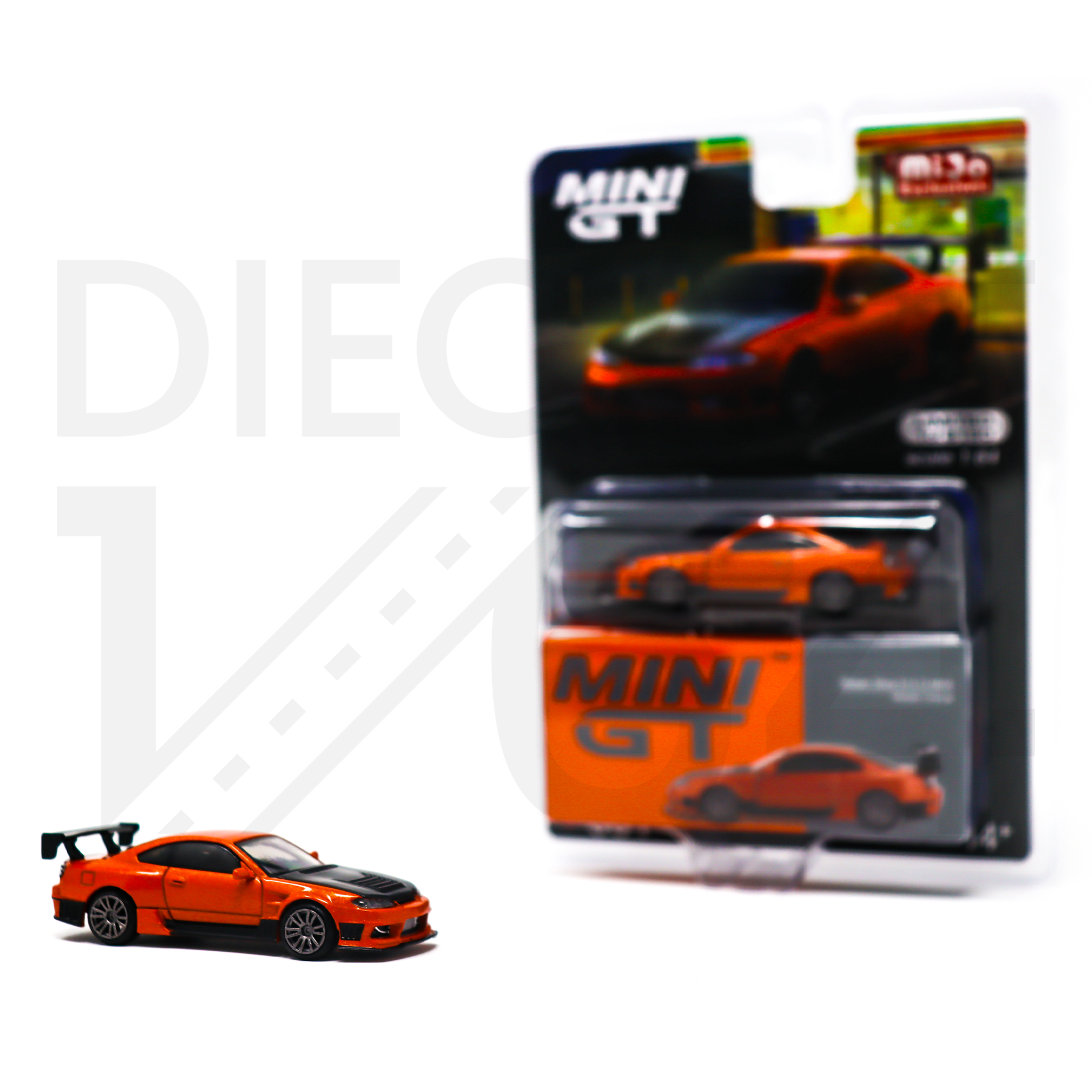 Diecast 164 | Mini GT Nissan Silvia S15 D-Max – Met Orange
