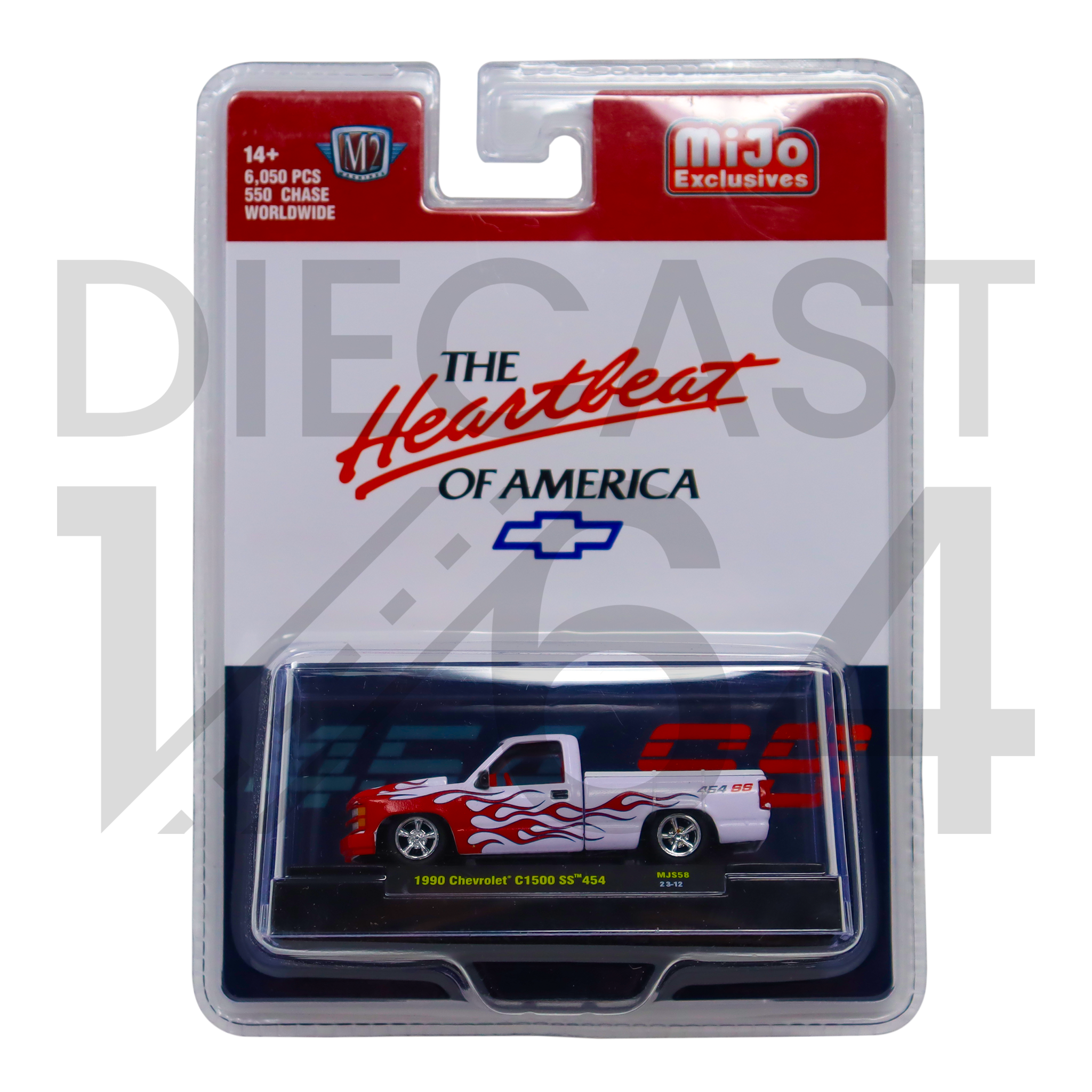 M2マシーン 1990 シボレー C1500 SS 454 DieCast164HeartbeatJohnnyLight