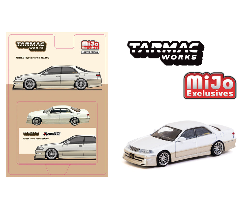 (Pre-order) Tarmac Works Toyota Mark II JZX100 – VERTEX – Lamley Special –  White
