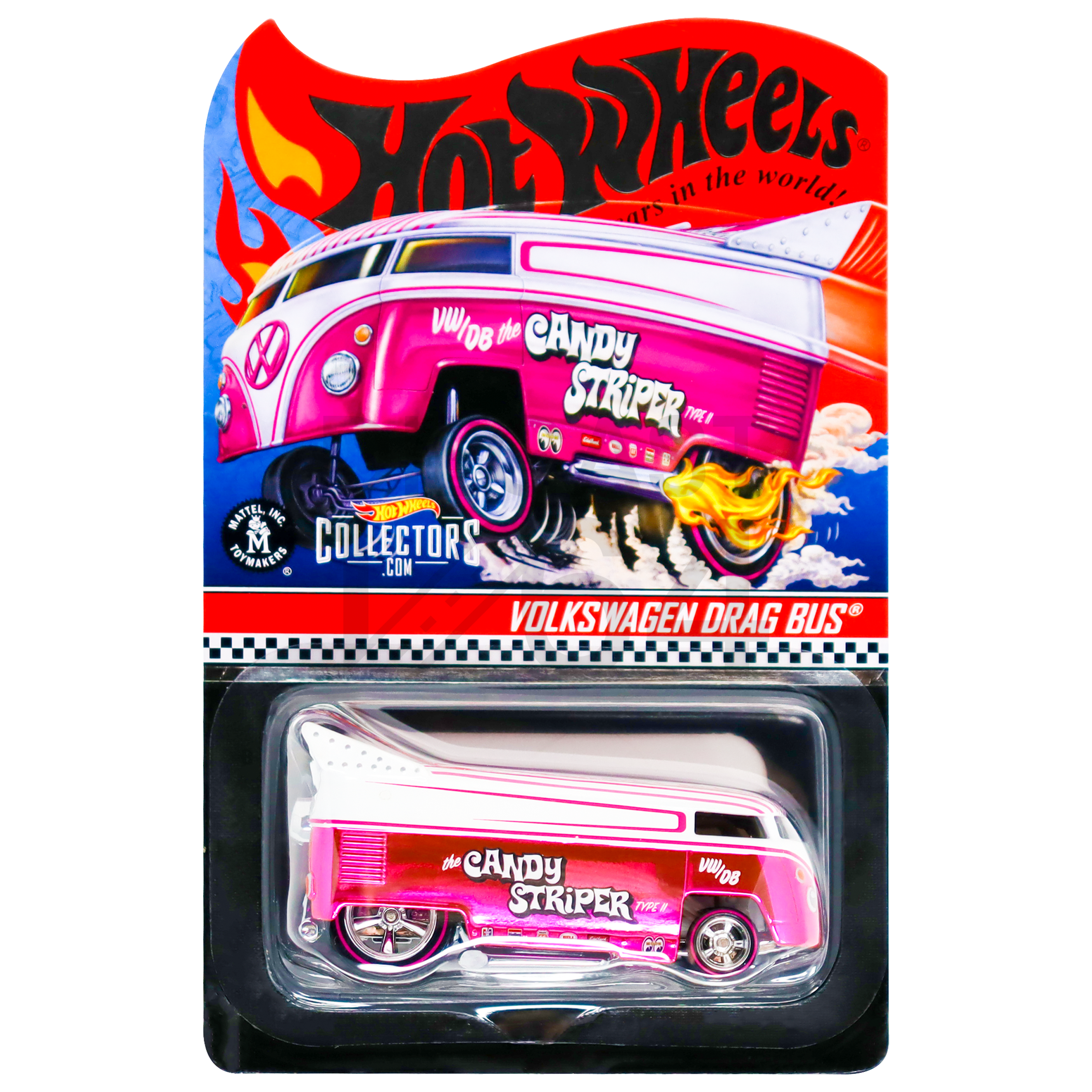 Hot Wheels 2021 Red Line Club (RLC) Volkswagen Drag Bus Candy Striper