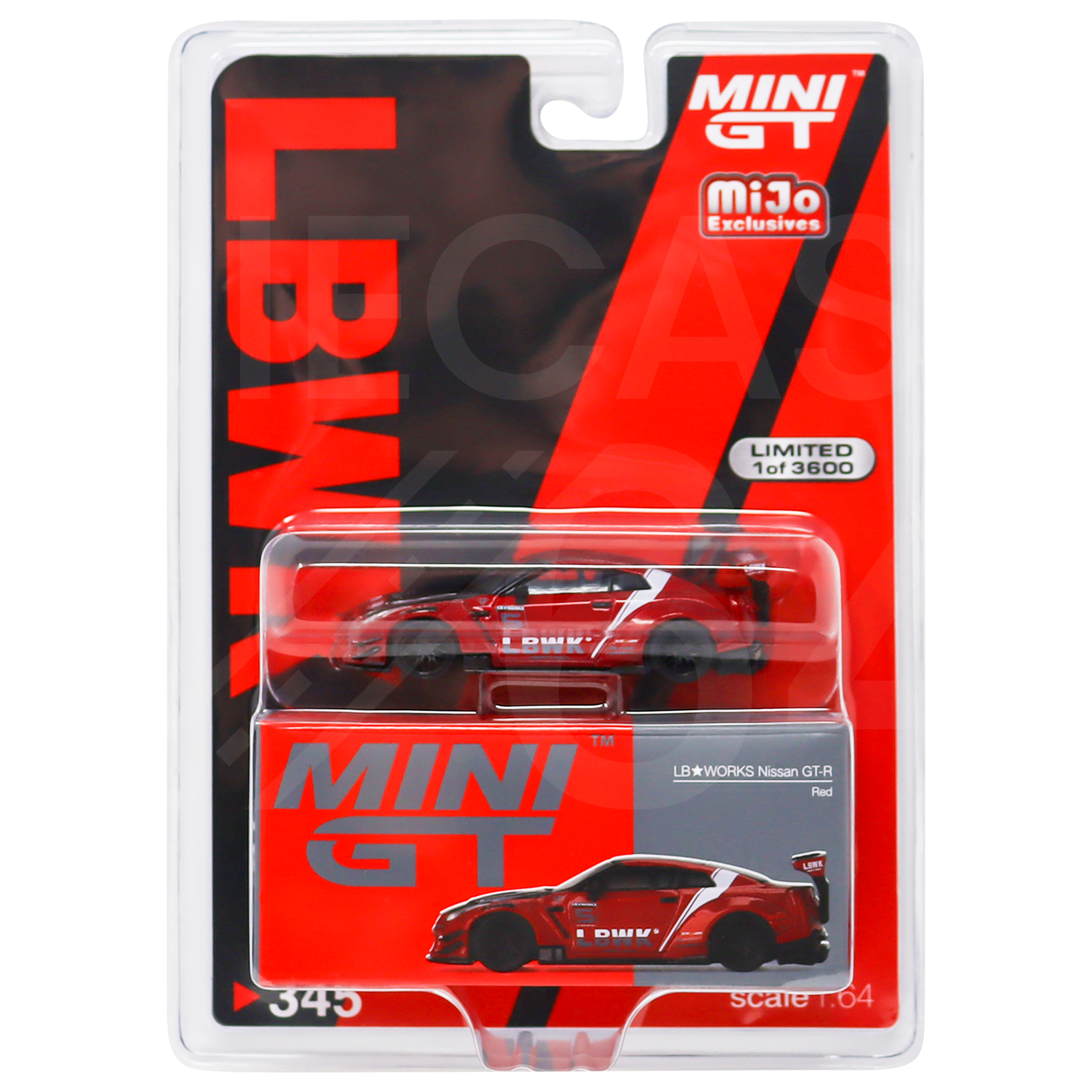 Mini GT MiJo Exclusive GT LB WORKS Nissan GT-R Red