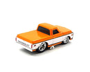 Muscle Machines 1:64 1972 Chevrolet C-10 Pick Up Limited Edition – White with Orange – Mijo Exclusives truck bed and rear bumper