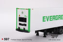 Mini GT 1:64 Western Star 49X with 40′ Reefer Container EVERGREEN Limited Edition – White trailer rear door