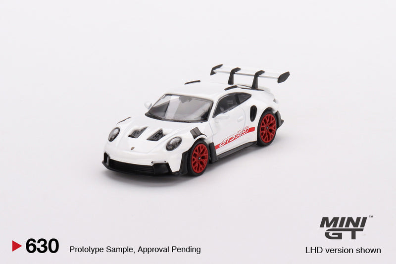 Mini GT 1:64 Porsche 911 (992) GT3 RS – White with Pyro Red Accent Package – MiJo Exclusives