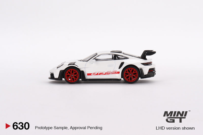 Mini GT 1:64 Porsche 911 (992) GT3 RS – White with Pyro Red Accent Package – MiJo Exclusives driver side door