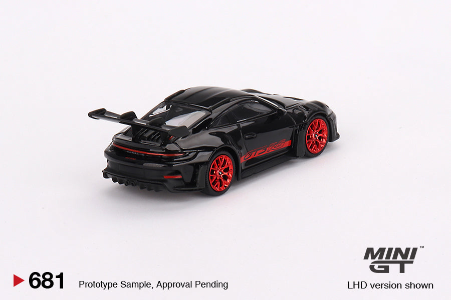 Diecast 164 Mini GT Porsche 911 GT3-RS Black w/Red Pkg
