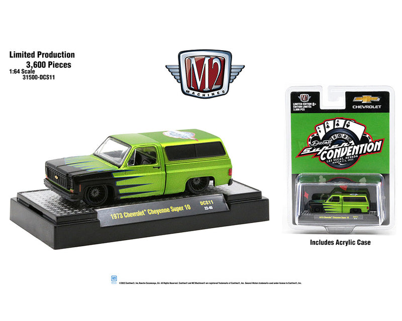 M2 Machines 1:64 Supercon 2023 Exclusive 1973 Chevrolet Cheyenne With Camper Cover Limited Edition 3,600 Pcs