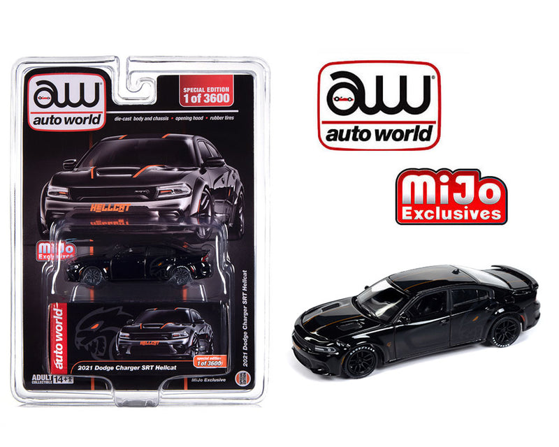 Auto World 1:64 2021 Dodge Charger SRT Hellcat Custom Black Limited 3,600 pieces – Mijo Exclusives