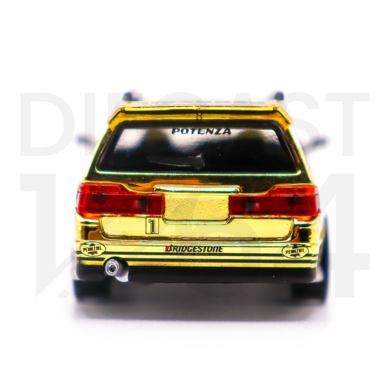 Pop Race Nissan Stagea Gold Chrome rear bumper and tail lights