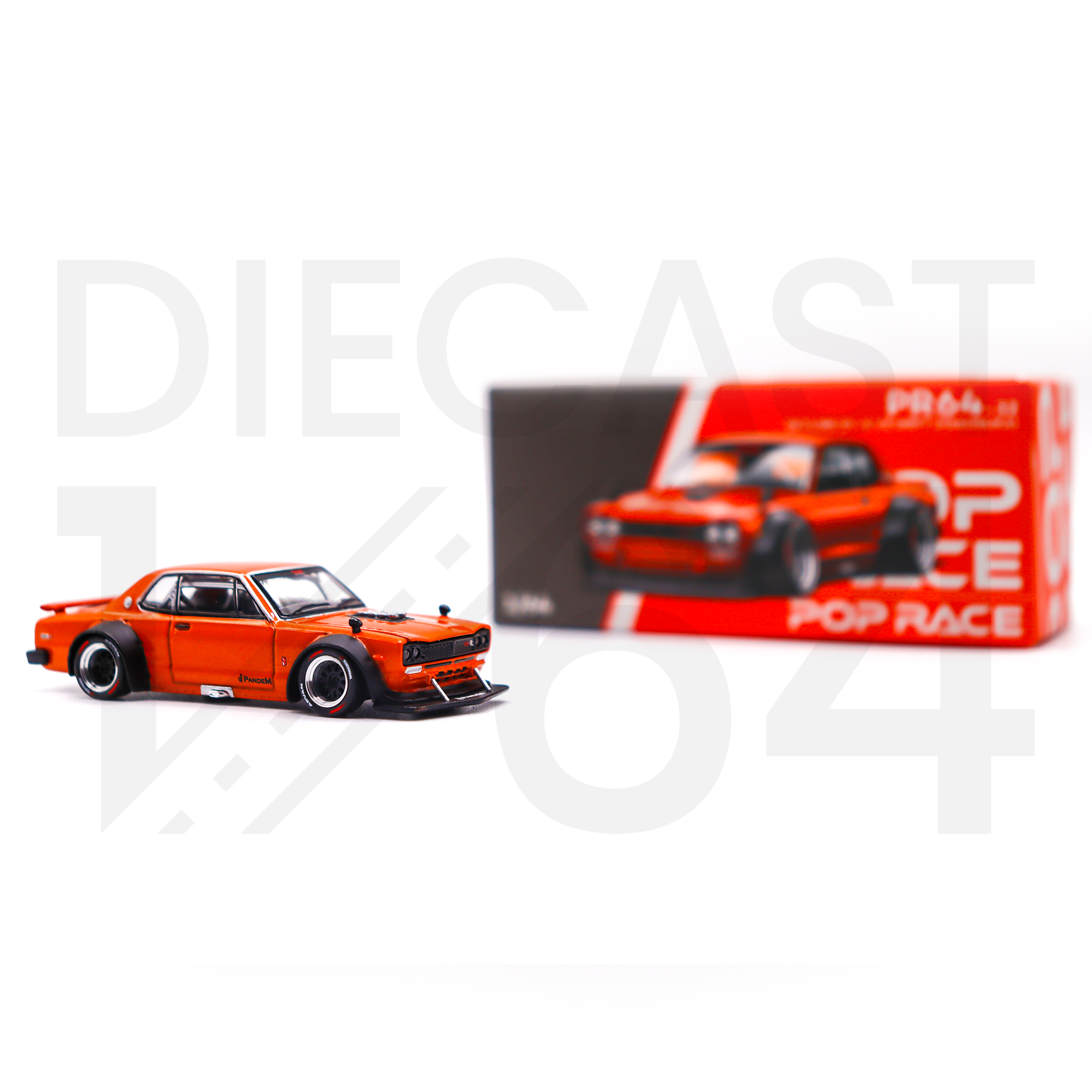 Diecast 164 | Pop Race Skyline GT-R V8 Drift Hakosuka Orange