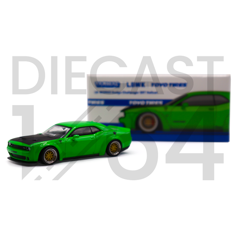 Tarmac Works 1:64 LB-WORKS Dodge Challenger SRT Hellcat- Green Metallic – Global64