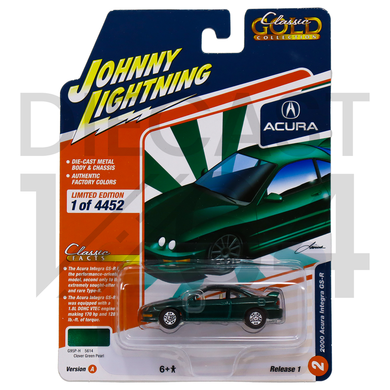 Johnny Lightning 1:64 Classic Gold 2023 Release 1 Version A – 2000 Acura Integra Type-R – Green