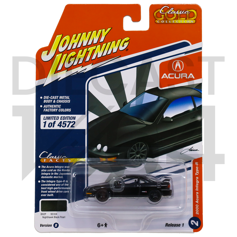 Johnny Lightning 1:64 Classic Gold 2023 Release 1 Version B – 2000 Acura Integra Type-R – Black