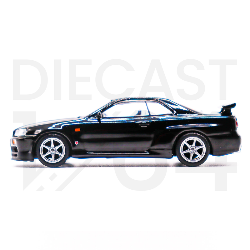 Mini GT 1:64 Nissan Skyline GT-R (R34) V-Spec Driver Side Door – Black Pearl – Mijo Exclusives