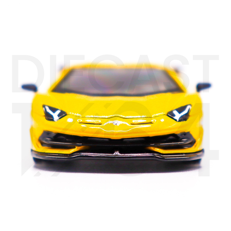 Mini GT 1:64 Lamborghini Aventador SVJ Giallo Orion front bumper – Mijo Exclusives 