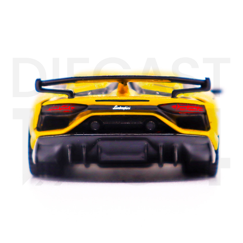 Mini GT 1:64 Lamborghini Aventador SVJ Giallo Orion rear bumper – Mijo Exclusives 