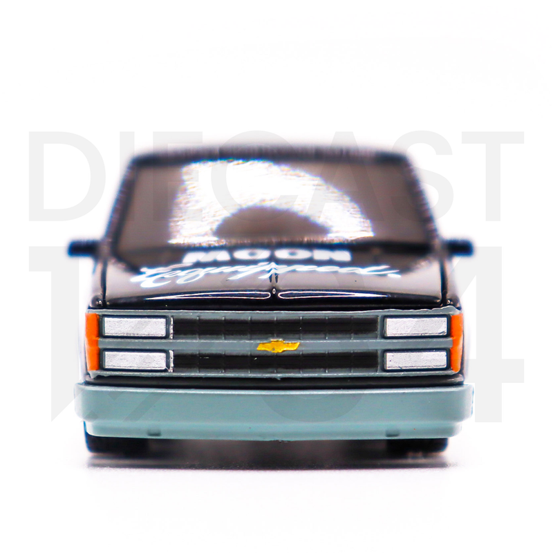 M2 Machines 1:64 1990 Chevrolet C1500 454SS Pickup Mooneyes Equipped – Black w/ Grey front bumper and grille – Mijo Exclusives