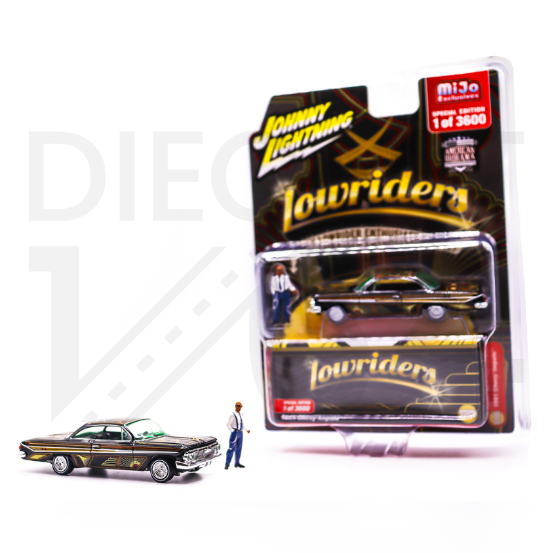 Johnny Lightning 1:64 Lowriders 1961 Chevrolet Impala with American Diorama Figure Limited 3,600 Pieces – Mijo Exclusives