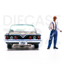 Johnny Lightning 1:64 Lowriders 1961 Chevrolet Impala with American Diorama Figure Limited 3,600 Pieces rear bumper and figurine – Mijo Exclusives