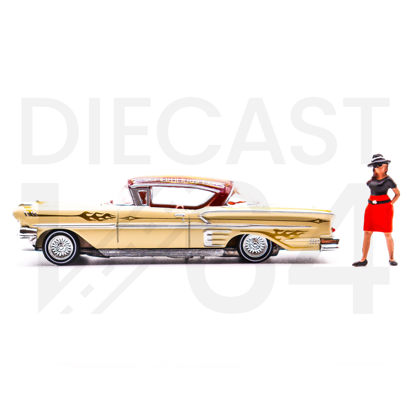 Racing Champions 1:64 Lowriders 1958 Chevrolet Impala SS With American Diorama Figure Limited 3,600 Pieces driver side door and figurine – Mijo Exclusives