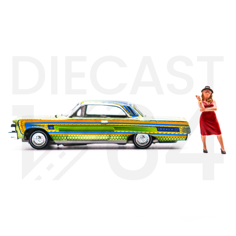 Racing Champions 1:64 Lowriders 1964 Chevrolet Impala SS With American Diorama Figure Limited 3,600 Pieces driver side door and figurine – Mijo Exclusives