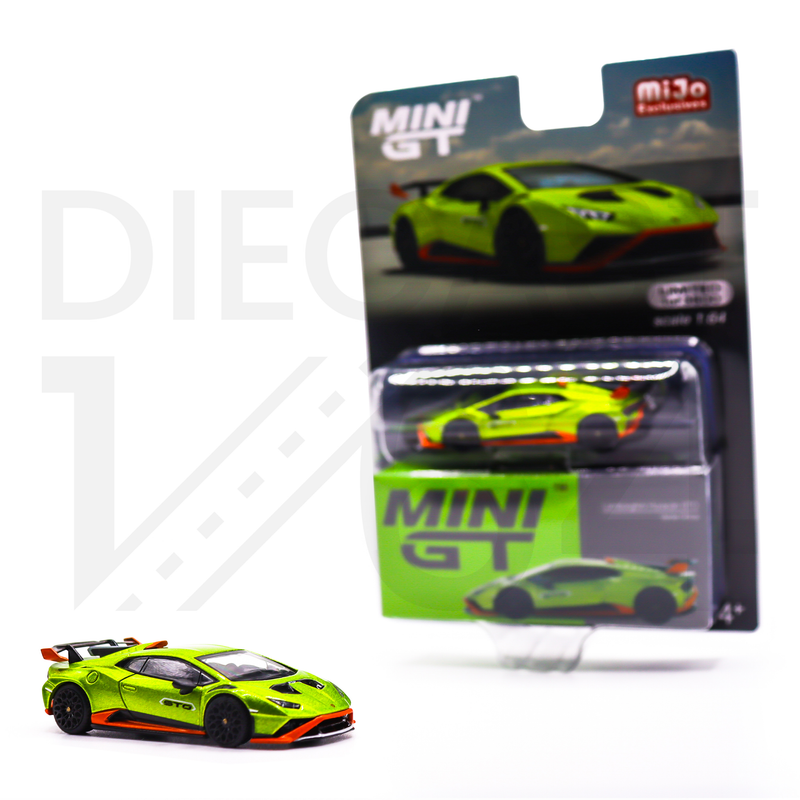 Mini GT 1:64 Lamborghini Huracán STO – Verde Citrea – Mijo Exclusives