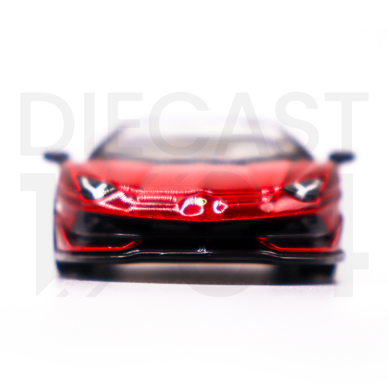 Mini GT 1:64 Lamborghini Aventador SVJ Roadster (RHD) (Rosso Efestos) front bumper and headlights