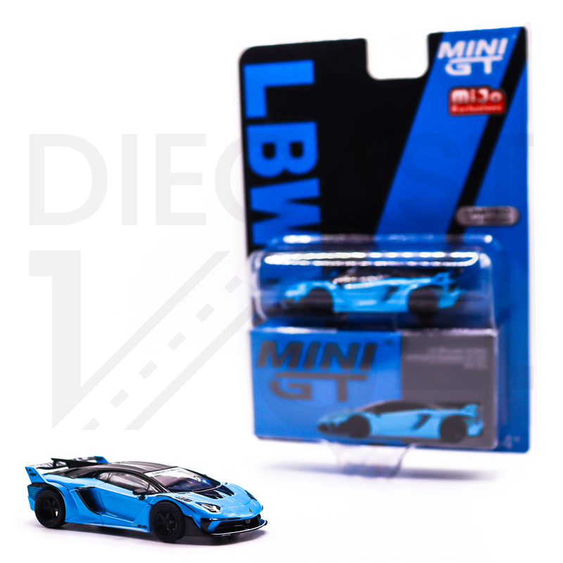 Mini GT 1:64 Lamborghini LB-Silhouette WORKS Aventador GT EVO – Baby Blue – Mijo Exclusive USA