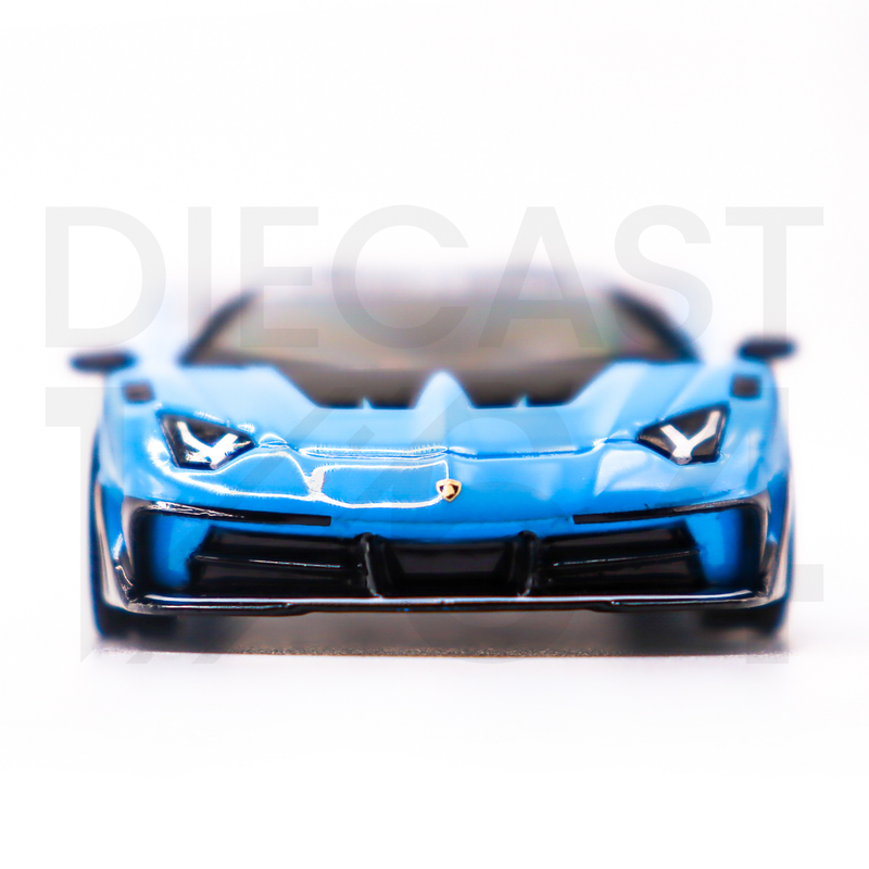 Mini GT 1:64 Lamborghini LB-Silhouette WORKS Aventador GT EVO – Baby Blue – Mijo Exclusive USA front bumper and headlights