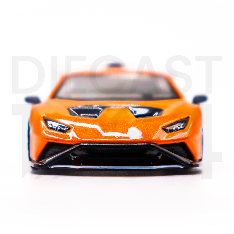 Mini GT 1:64 Lamborghini Huracán STO Arancio Borealis Front bumper and headlights