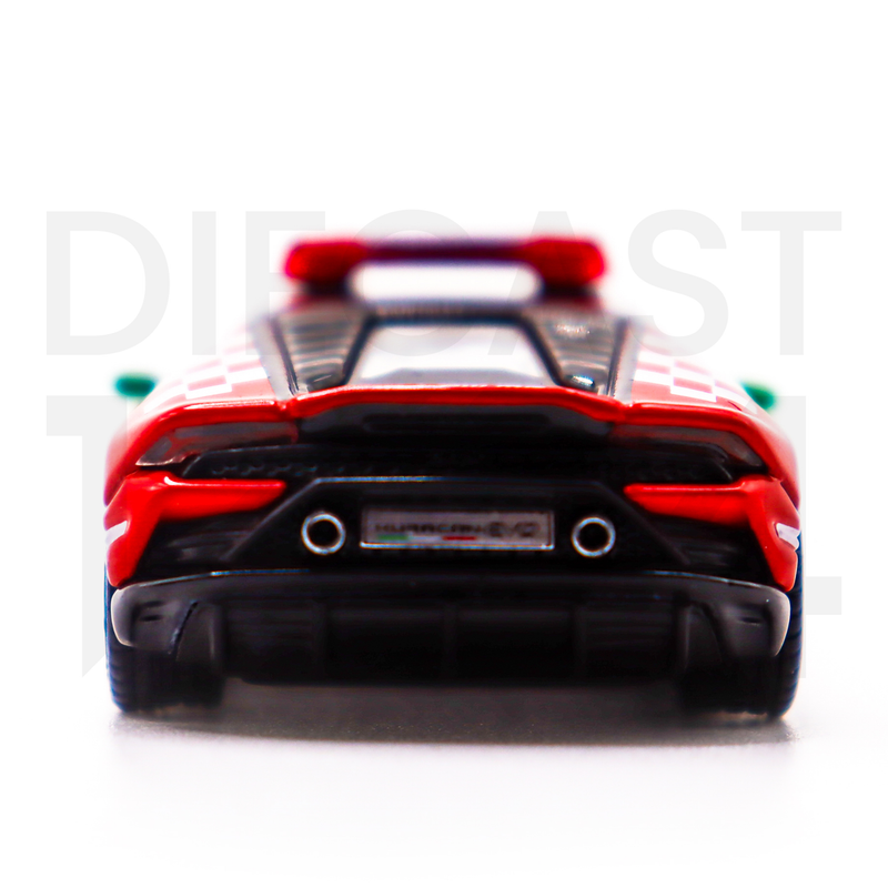 Mini GT Lamborghini Huracan EVO Bologna Airport 2020 Follow-Me Car rear bumper and exhaust tips