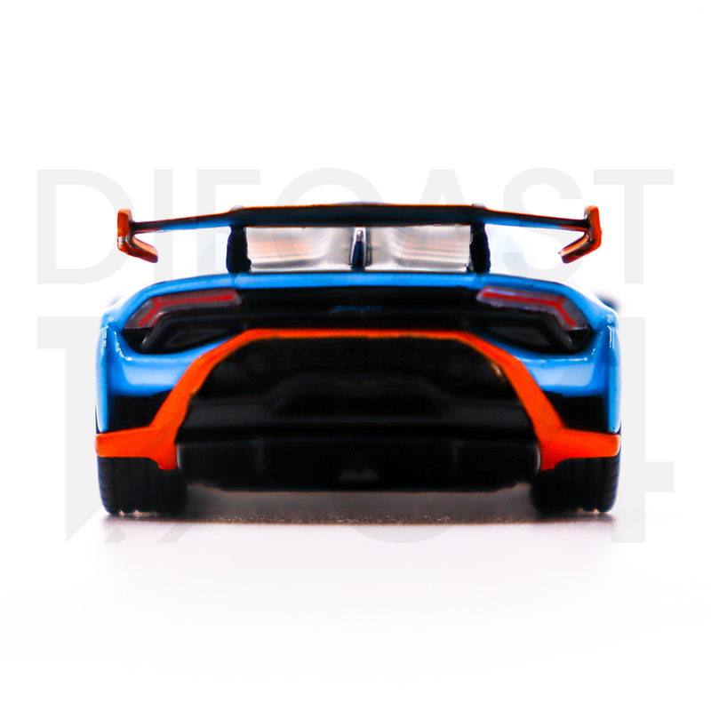 Mini GT 1:64 Lamborghini Huracán STO Blu Laufey – Mijo Exclusive – Sky Blue rear bumper and spoiler