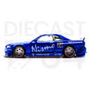 Kaido House x Mini GT 1:64 Nissan Skyline GT-R (R34) Kaido Works V3 – Blue – Limited Edition driver side door