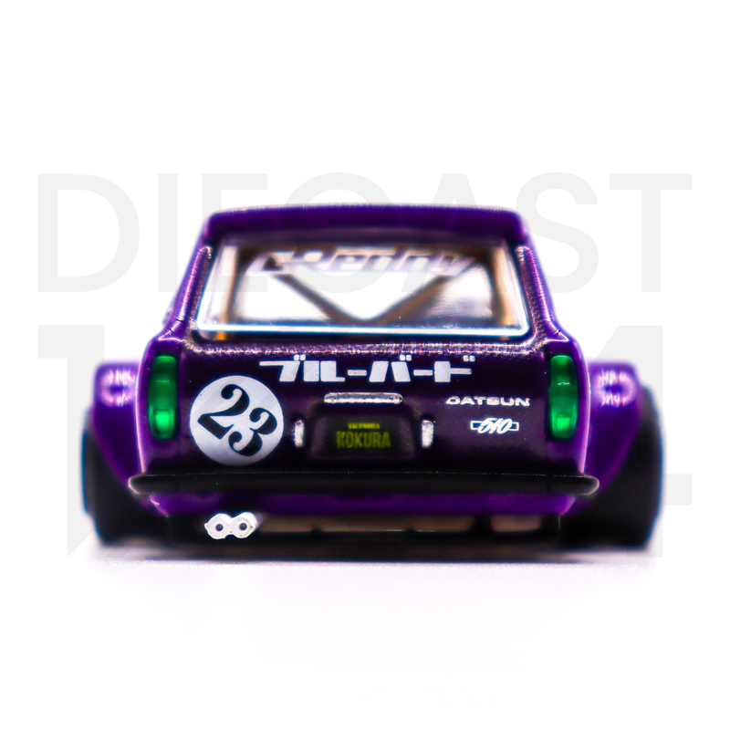 Kaido House x Mini GT 1:64 Datsun KAIDO 510 Wagon CARBON FIBER V1 – Purple – Limited Edition rear bumper and green tail lights