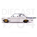 Kaido House x Mini GT 1:64 Datsun 510 Pro Street GREDDY Pearl White driver side door