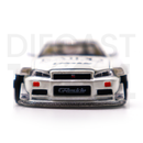Kaido House x Mini GT 1:64 Nissan Skyline GT-R (R34) Kaido Works V2 (White) Limited Edition front bumper and headlights