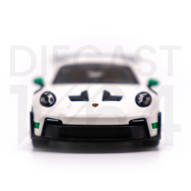 Minichamps X Tarmac Works 1:64 Porsche 911 (992) GT3 RS – White/Green – Collab64 front bumper