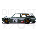 Kaido House x Mini GT 1:64 Datsun KAIDO 510 Wagon CARBON FIBER V3 Green driver side doors and wheels
