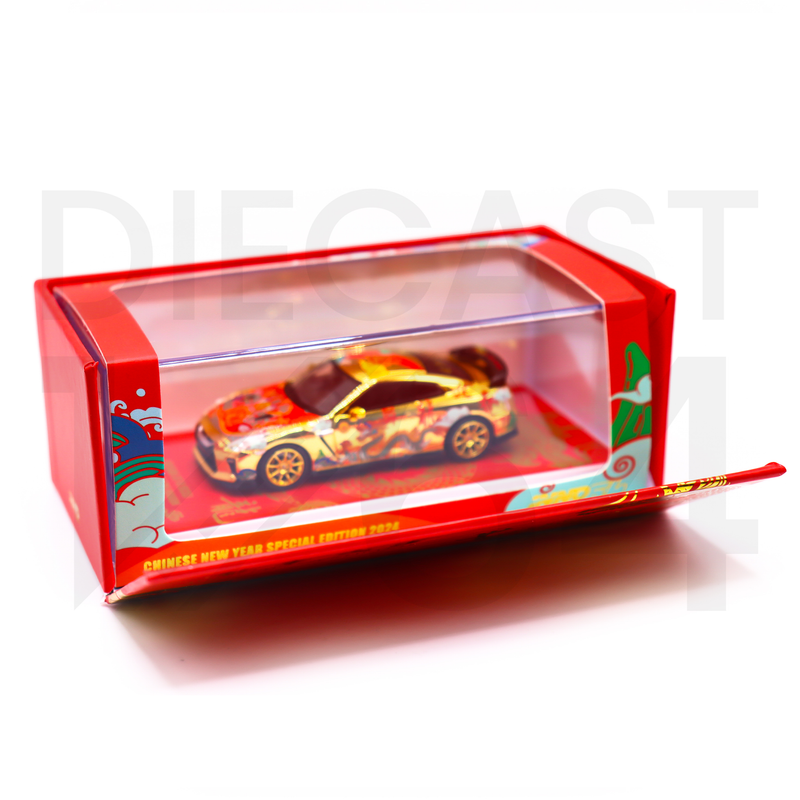 NISSAN GT-R (R35) Year Of The Dragon Special Edition 2024 Chinese New Year Edition Open Box with display case