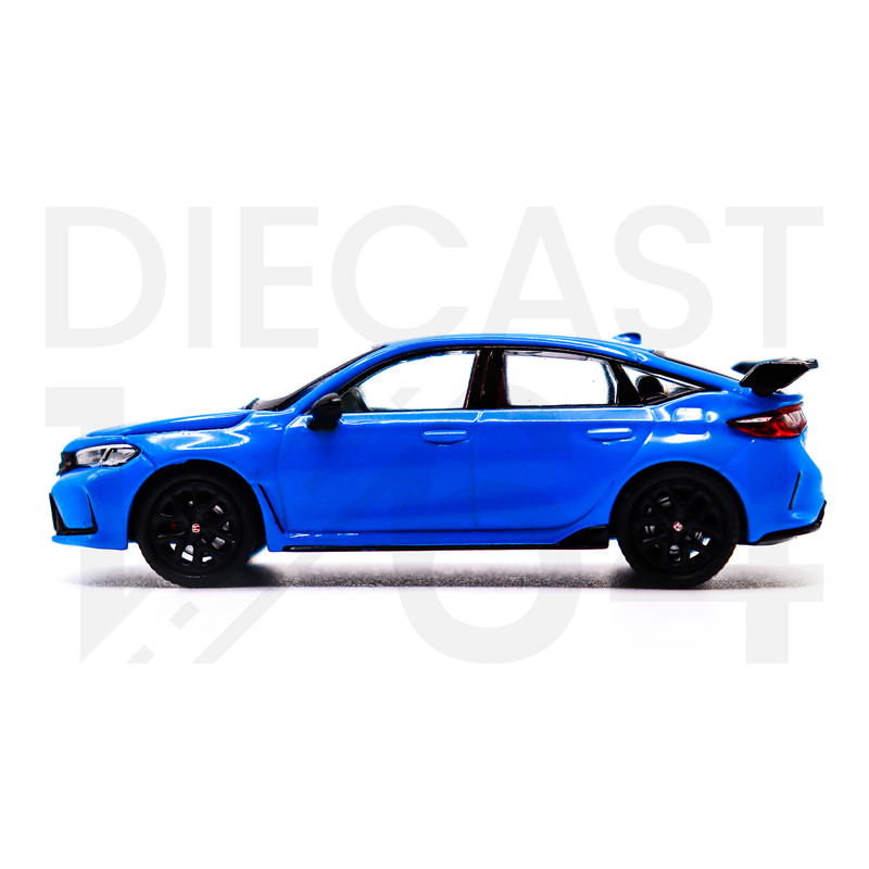 Pop Race Diecast Honda Civic FL5 Boos Pearl Blue with Opening Hood and driver side  door