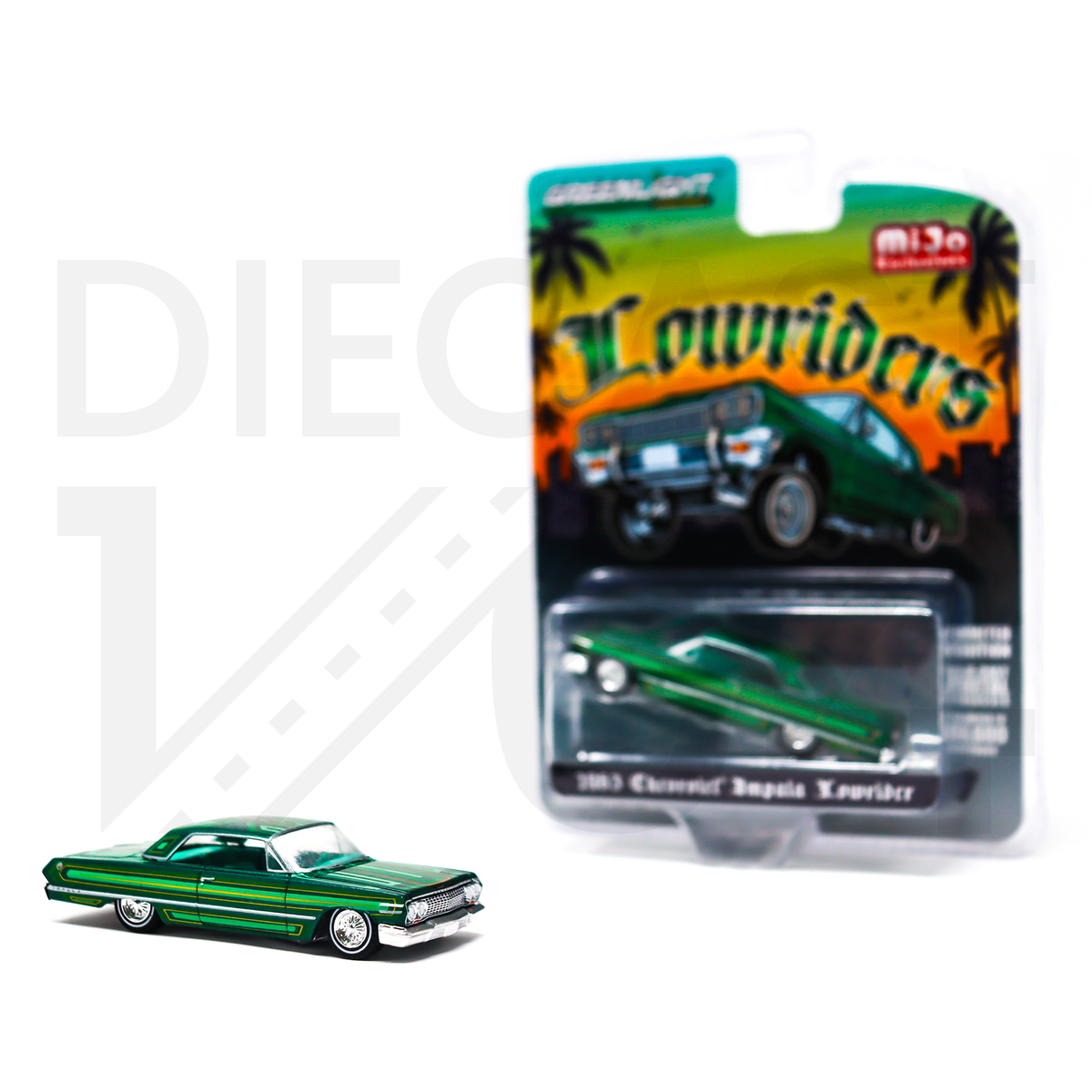 ミニカー 1/64 show 1963 impala lowrider greenconv ミニカー 1/64 show 1963 impala lowrider greenconv 1:64
