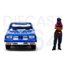 Johnny Lightning 1:64 Lowriders 1984 Oldsmobile Cutlass with American Diorama Figure Limited 3,600 Pieces – Mijo Exclusives front chrome bumper and grille