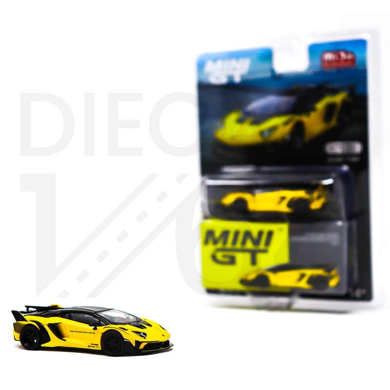 Mini GT 1:64 Lamborghini LB-Silhouette WORKS Aventador GT EVO – Yellow- MiJo Exclusives