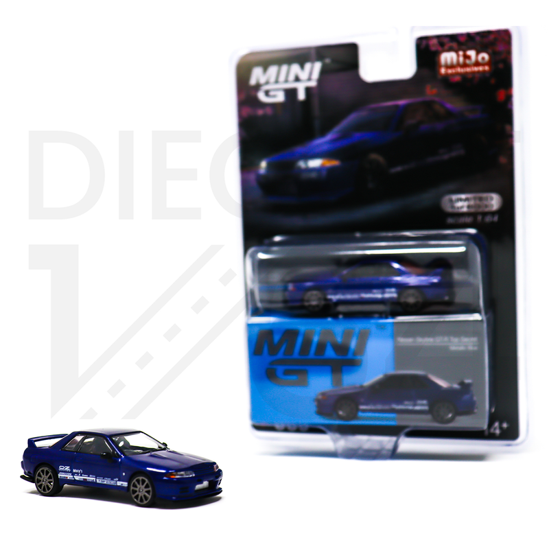 Mini GT 1:64 Nissan Skyline GT-R Top Secret VR32 – Blue Metallic – RHD – MiJo Exclusives