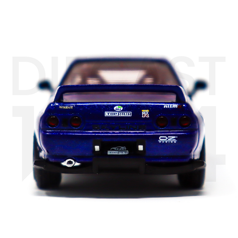 Mini GT 1:64 Nissan Skyline GT-R Top Secret VR32 – Blue Metallic – RHD – MiJo Exclusives rear bumper and spoiler