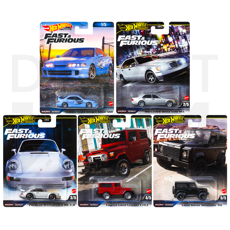 Hot Wheels Premium Fast & Furious 2024 Release G set of 5 cars