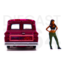 Auto World x American Diorama 1:64 1957 Chevrolet Suburban Lowrider With Figure Limited 3,600 Pieces – Pink – Mijo Exclusives CP8021 rear doors with figurine