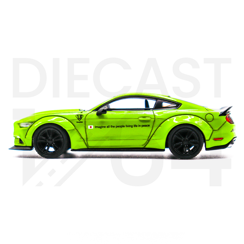 Mini GT LB-WORKS Ford Mustang Grabber Lime driver side