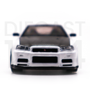 Mini GT 1:64 Nissan Skyline GT-R (R34) V-Spec II N1 (White) – MiJo Exclusives USA front bumper